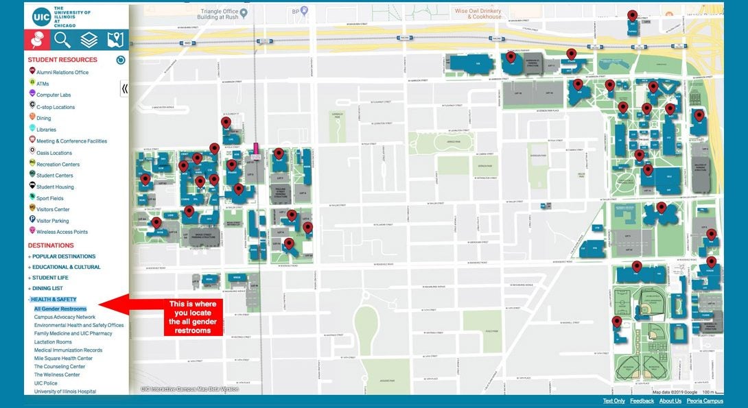 Uic East Campus Map All Gender Restrooms | Gender and Sexuality Center | University of 